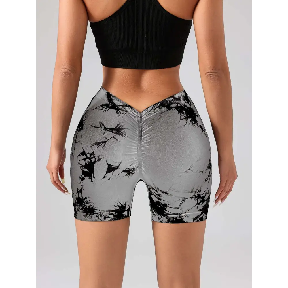 3 Pack Tie Dye High Waisted Workout Shorts