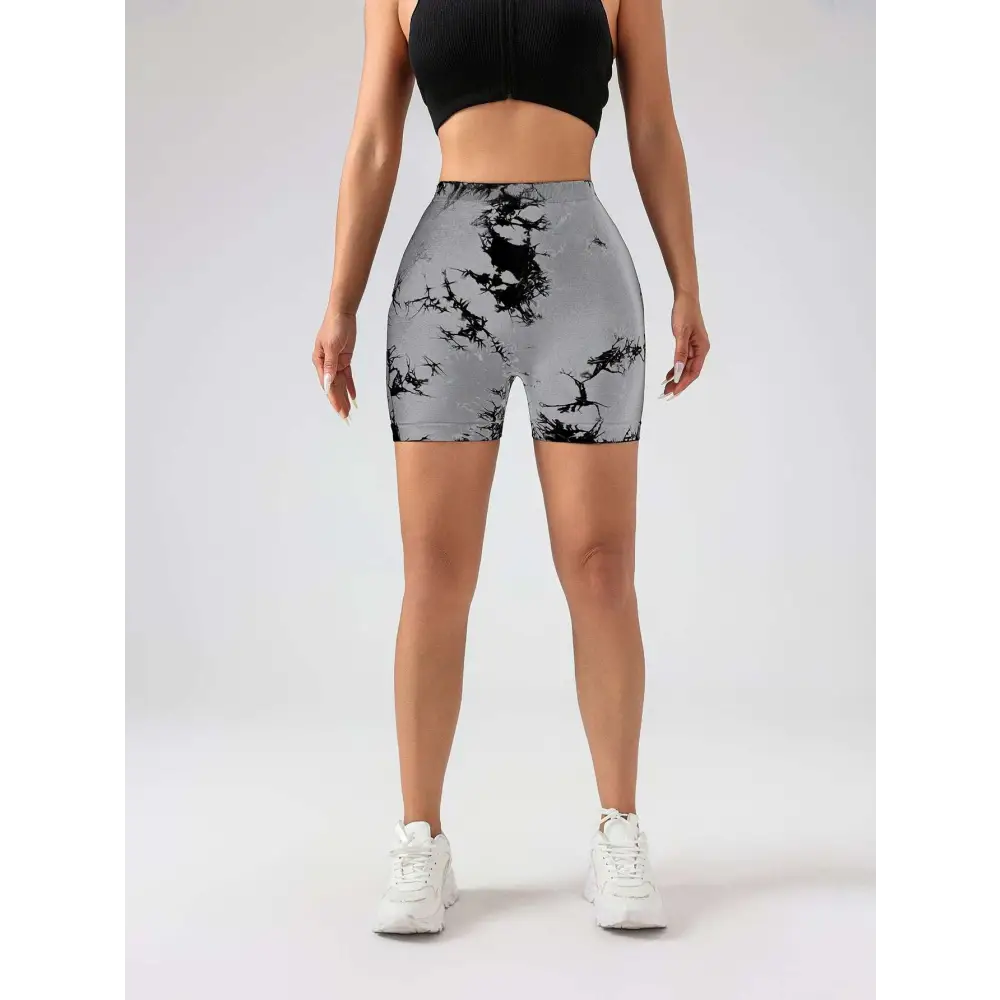 3 Pack Tie Dye High Waisted Workout Shorts