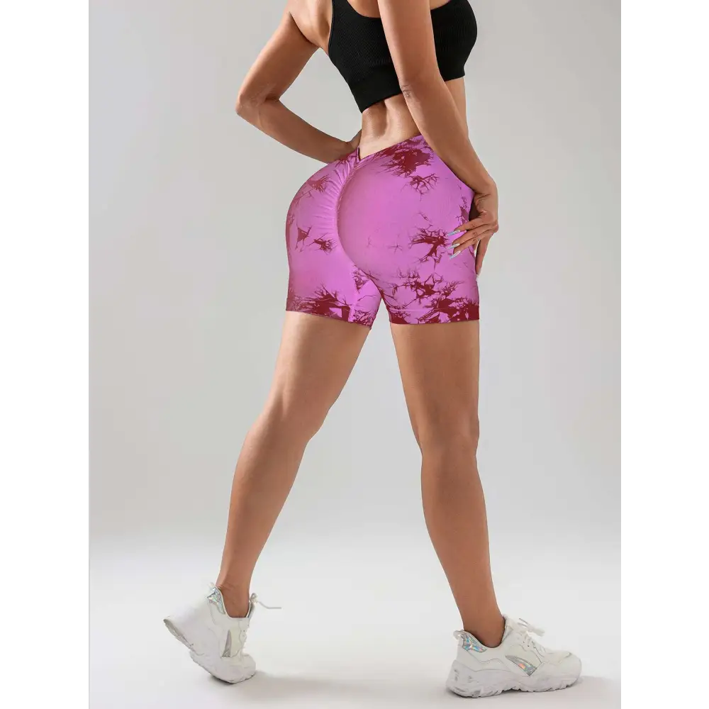 3 Pack Tie Dye High Waisted Workout Shorts