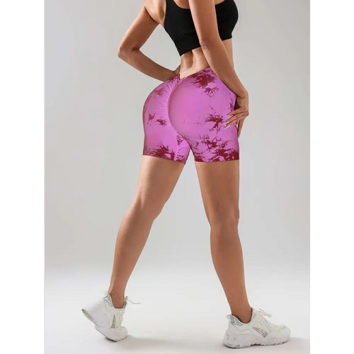 3 Pack Tie Dye High Waisted Workout Shorts