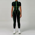 Contrast Color Yoga Workout Clothes Hollow Out Cutout out Beauty Back Tight Jumpsuit Running Exercise Yoga Clothes Women